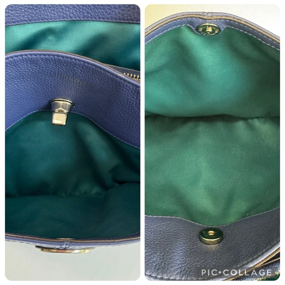 Coach Park Pebbled Leather Carryall Satchel F23280 French Blue - Picture 11 of 17